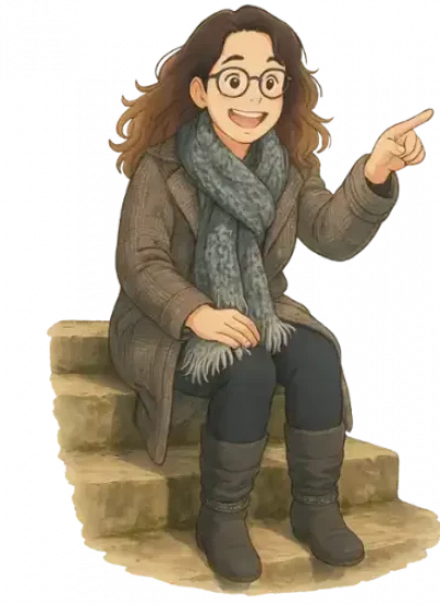 L'avatar d'Audrey Haberland pointant du doigts un élément